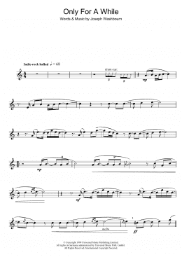 page one of Only For A While (Clarinet Solo)