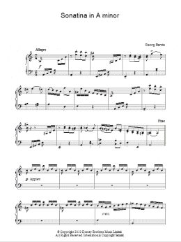 page one of Sonatina In A Minor (Piano Solo)