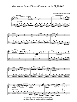 page one of Andante (from Piano Sonata In C, K545) (Piano Solo)