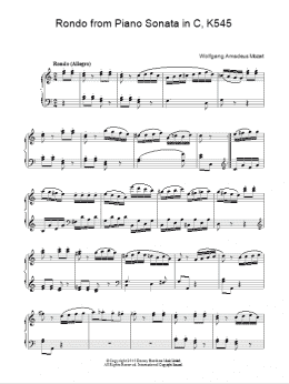 page one of Rondo (from Piano Sonata In C, K545) (Piano Solo)