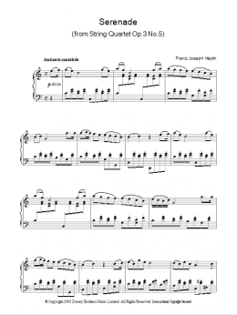 page one of Serenade For Strings, Op. 3, No. 5 (Piano Solo)