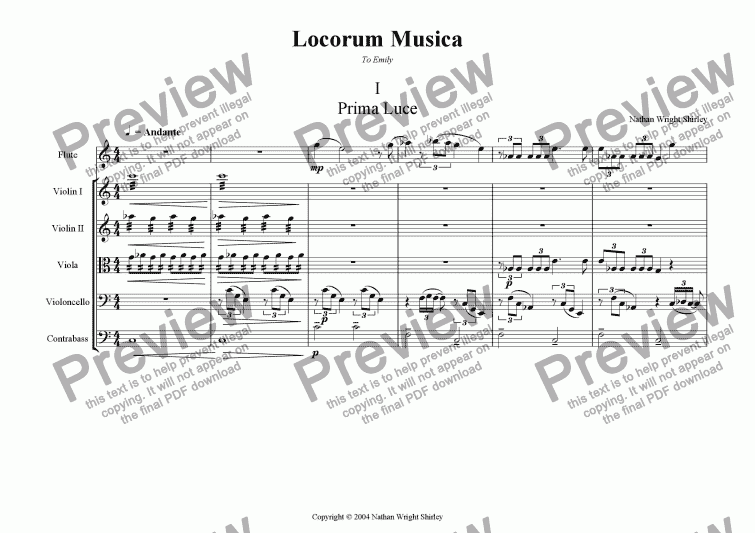 page one of Locorum Musica - mvt.1