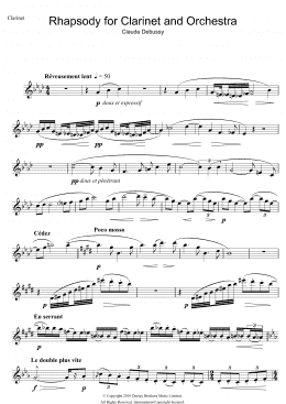 page one of Rhapsody For Clarinet And Orchestra (Clarinet Solo)