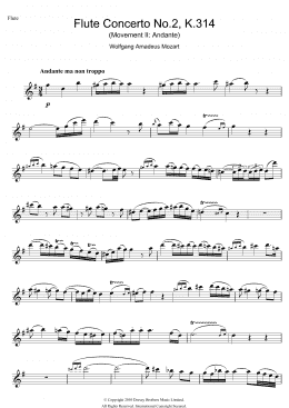 page one of Flute Concerto No. 2, 2nd Movement (Flute Solo)