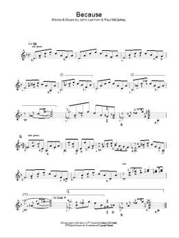 page one of Because (Easy Guitar)