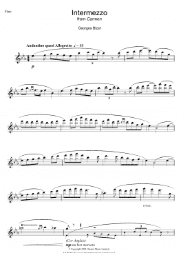 page one of Intermezzo from Carmen Act III (Flute Solo)