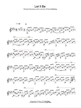 page one of Let It Be (Easy Guitar)