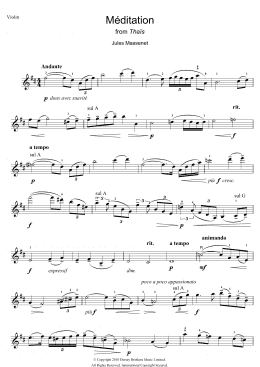 page one of Meditation (from Thais) (Violin Solo)