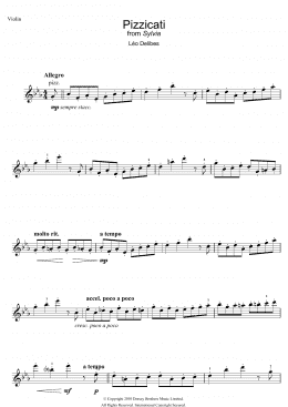 page one of Pizzicati (from Sylvia) (Violin Solo)