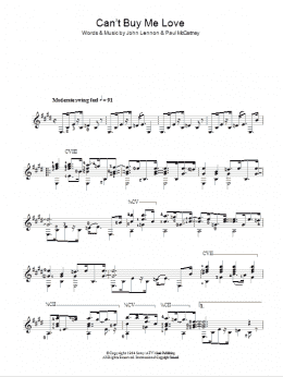 page one of Can't Buy Me Love (Easy Guitar)