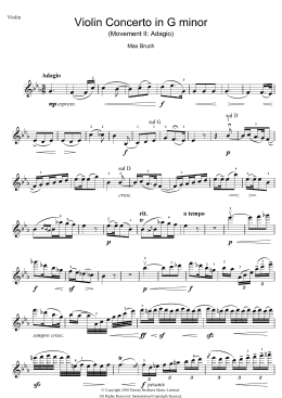 page one of Violin Concerto No.1 In G Minor (2nd Movement) (Violin Solo)