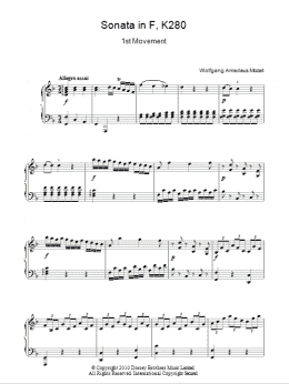 page one of Sonata In F Major (First Movement) (Piano Solo)