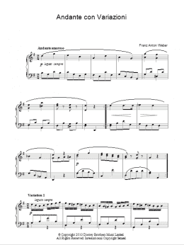 page one of Andante Con Variazioni (Piano Solo)