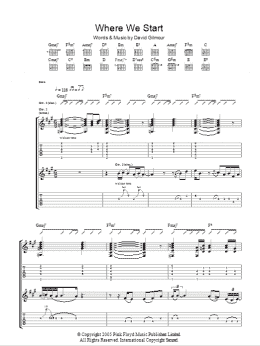 page one of Where We Start (Guitar Tab)