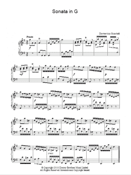 page one of Sonata In G Major (Piano Solo)