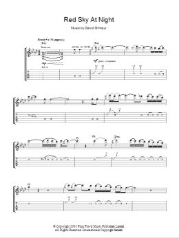 page one of Red Sky At Night (Guitar Tab)