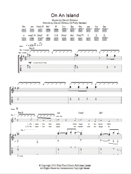 page one of On An Island (Guitar Tab)