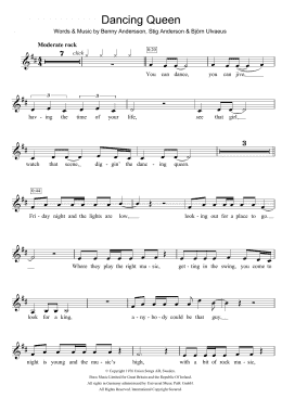 page one of Dancing Queen (Clarinet Solo)