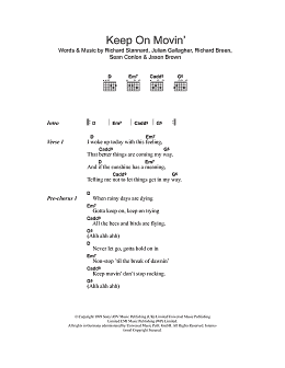 page one of Keep On Movin' (Guitar Chords/Lyrics)