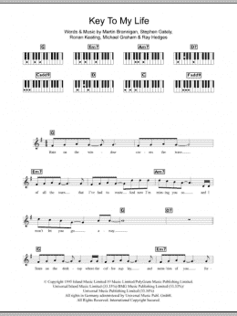 page one of Key To My Life (Piano Chords/Lyrics)