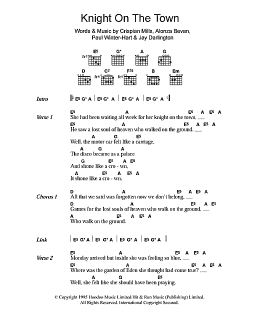 page one of Knight On The Town (Guitar Chords/Lyrics)