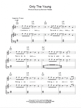 page one of Only The Young (Piano, Vocal & Guitar Chords)