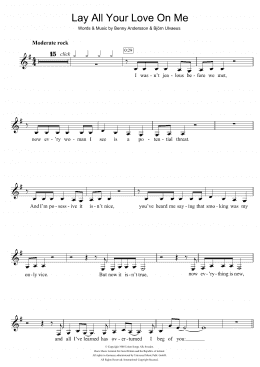 page one of Lay All Your Love On Me (Clarinet Solo)