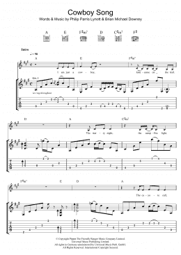 page one of Cowboy Song (Guitar Tab)