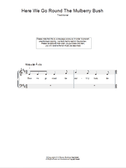 page one of Here We Go Round The Mulberry Bush (Easy Piano)