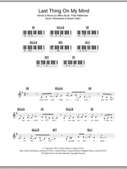 page one of Last Thing On My Mind (Piano Chords/Lyrics)