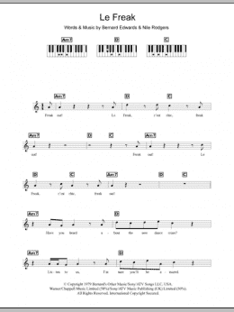 page one of Le Freak (Piano Chords/Lyrics)