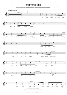 page one of Mamma Mia (Flute Solo)