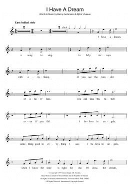 page one of I Have A Dream (Recorder Solo)