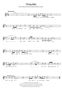 page one of Chiquitita (Recorder Solo)