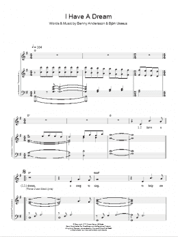 page one of I Have A Dream (Easy Piano)