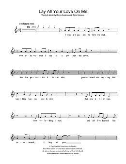 page one of Lay All Your Love On Me (Recorder)