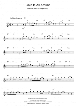page one of Love Is All Around (Alto Sax Solo)
