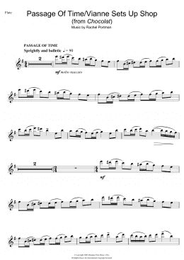 page one of Passage Of Time/Vianne Sets Up Shop (from Chocolat) (Flute Solo)