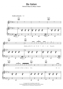 page one of Be Italian (Piano, Vocal & Guitar Chords)