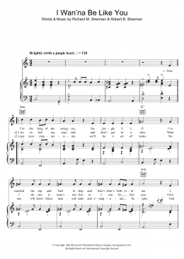 page one of I Wan'na Be Like You (from The Jungle Book) (Piano, Vocal & Guitar Chords (Right-Hand Melody))
