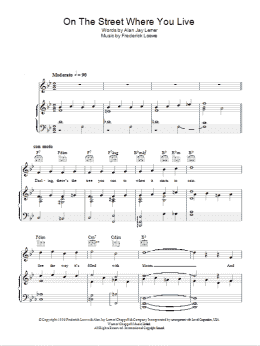 page one of On The Street Where You Live (Piano, Vocal & Guitar Chords)