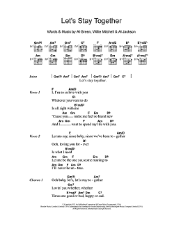 page one of Let's Stay Together (Guitar Chords/Lyrics)