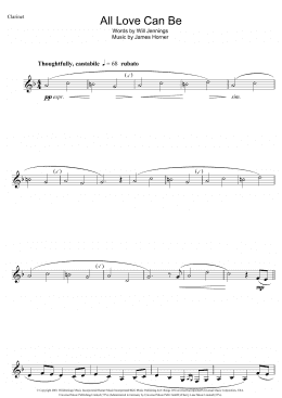 page one of All Love Can Be (from A Beautiful Mind) (Clarinet Solo)