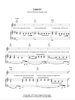 page one of Leavin' (Piano, Vocal & Guitar Chords)