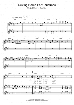 page one of Driving Home For Christmas (Piano, Vocal & Guitar Chords)