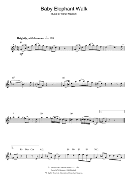 page one of Baby Elephant Walk (from Hatari!) (Alto Sax Solo)