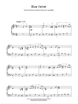 page one of Blue Velvet (Piano Solo)