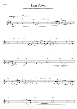 page one of Blue Velvet (Clarinet Solo)