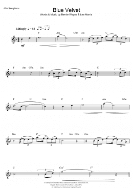 page one of Blue Velvet (Alto Sax Solo)