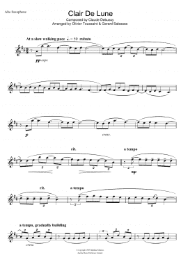 page one of Clair De Lune (Alto Sax Solo)